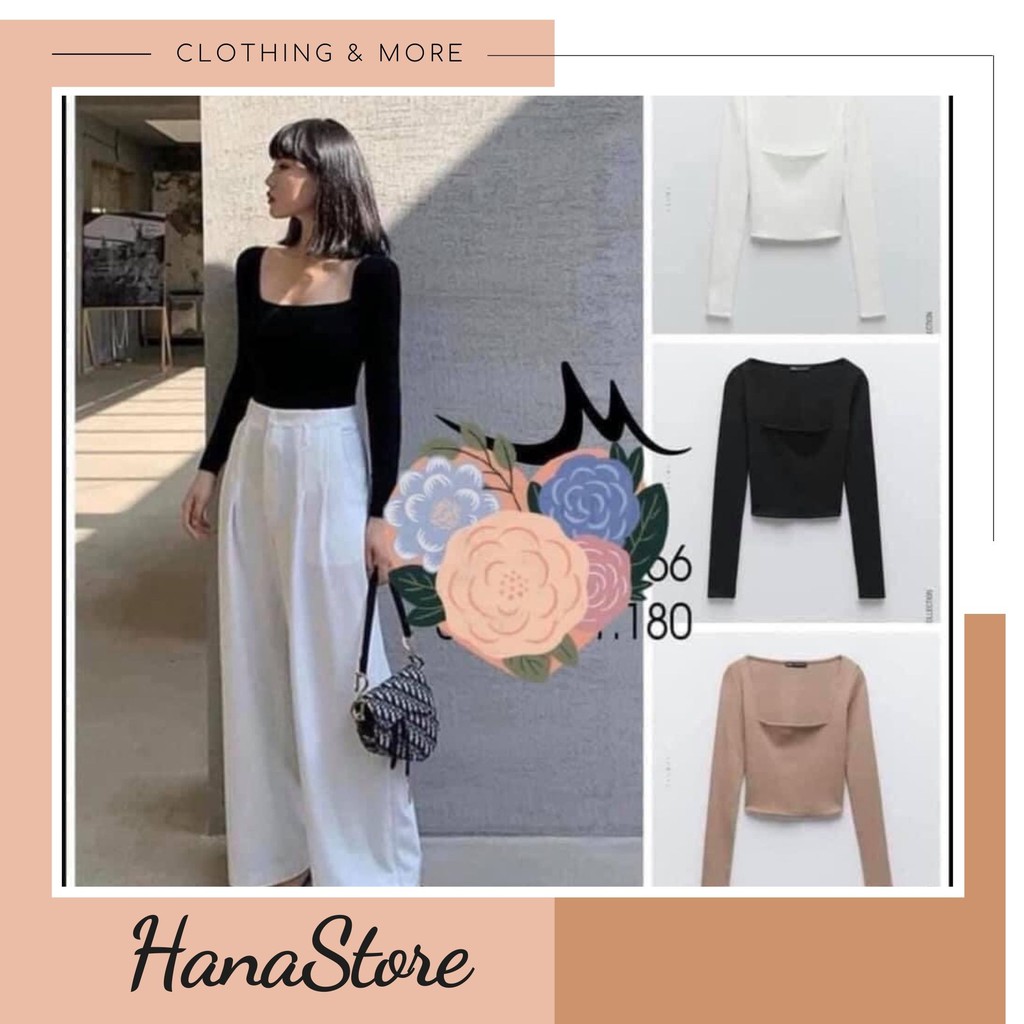 Áo Len Zip Cổ Vuông Body ❤️ Áo len tăm nữ body cổ vuông 3 màu TRẮNG | ĐEN | BE SIÊU HOT ❤️ | BigBuy360 - bigbuy360.vn