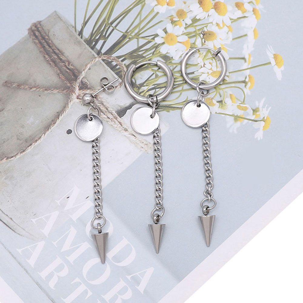 JARRED 1 Bông Tai Thép Không Gỉ Dạng Hình Học Theo Phong Cách Punk