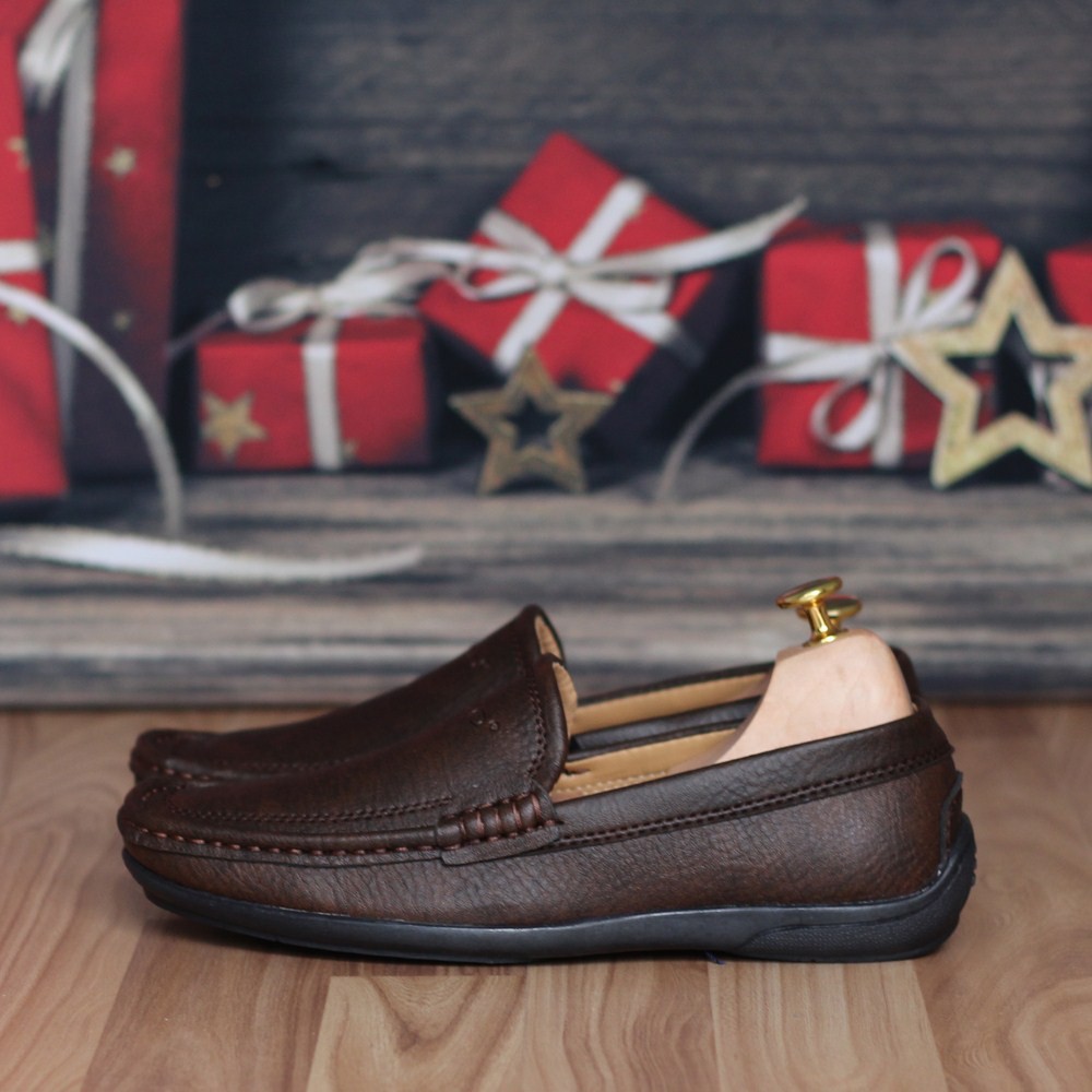 Giày Lười Thời Trang Nam Plo Nâu [+2 Đôi Tất] | BigBuy360 - bigbuy360.vn