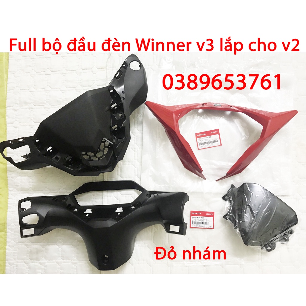 Full bộ đầu đèn Winner V3 Lắp cho Winner V2  chính hãng Honda