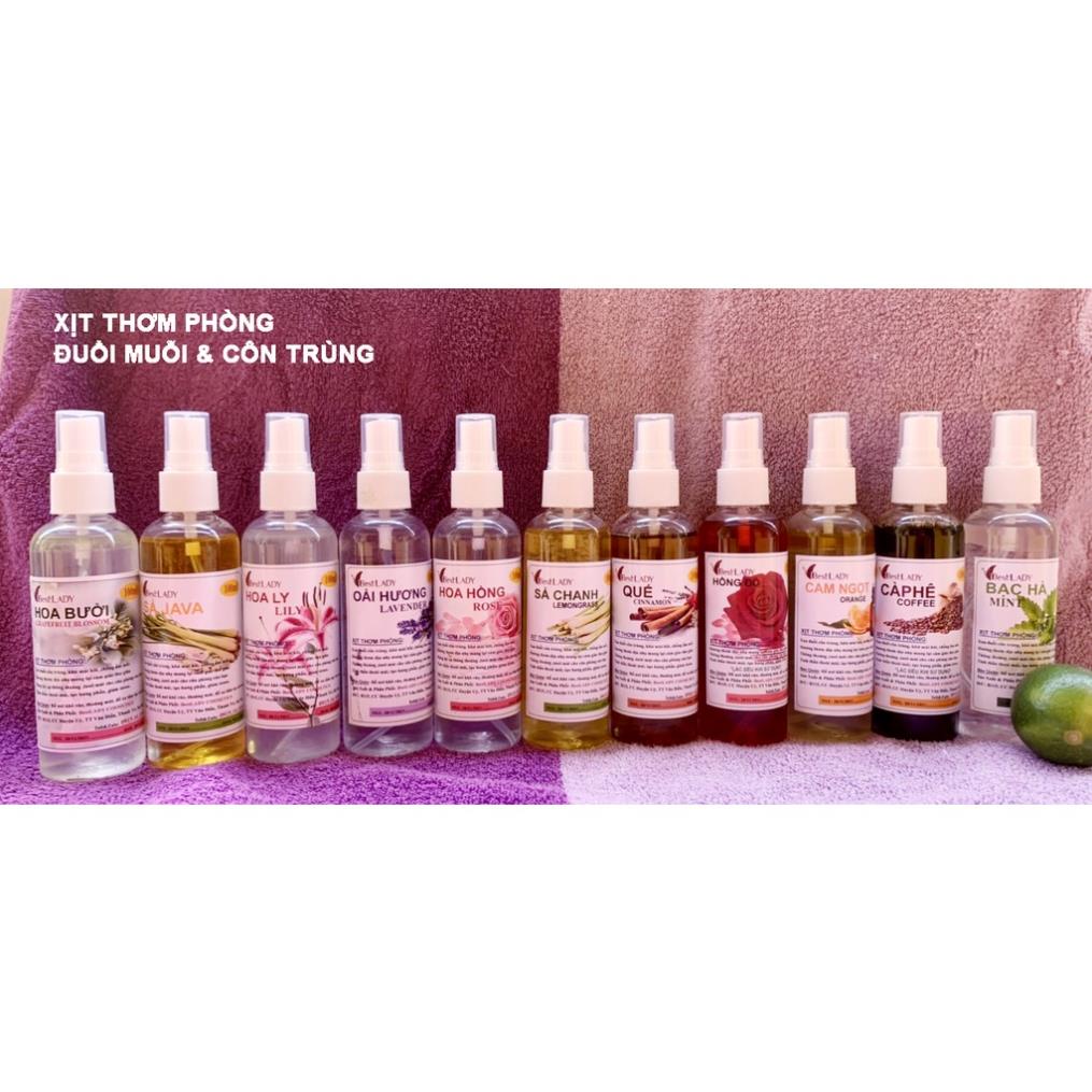 Nước Xịt thơm phòng BestLADY 100ml : Hương Sả chanh, Quế, Hoa Hồng, Hoa Ly, Coco chanel, Laevenser, Ngọc lan tây..