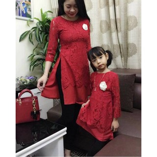 Sét áo dài ren mẹ và bé