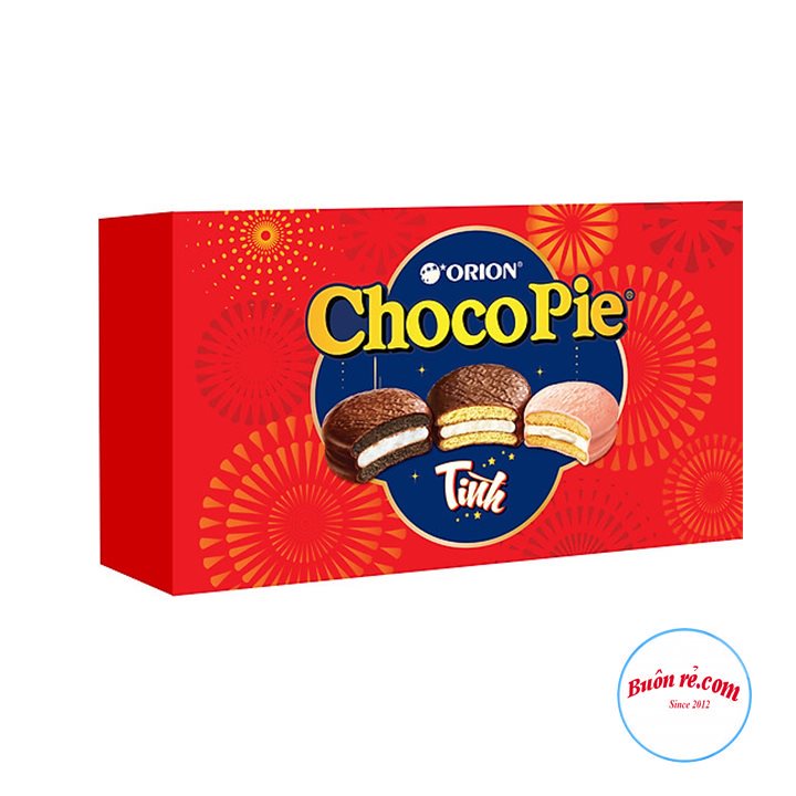 Hộp quà tặng Tết bánh Chocopie Tình 16 chiếc - Hộp bánh Chocopie quà Tết yêu thương 2022 -  01522