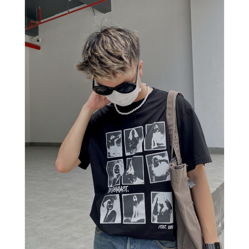 Áo Thun Unisex Local Brand The Sommet Màu Đen Oversize In Hình Paranoid - TGP08