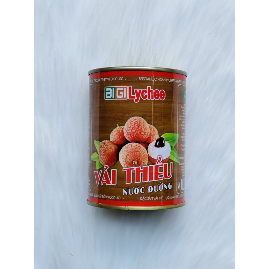 Vải thiều nước đường 1 hộp/565 gram (LOẠI BAO BÌ IN SƠN) - Đảm bảo tuyệt hảo