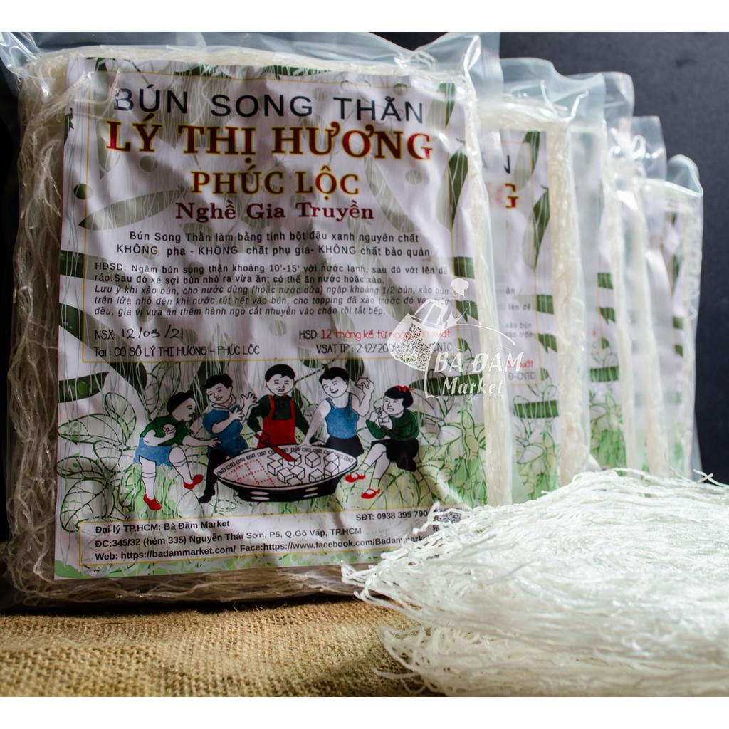 Combo 2kg Bún song thằn tinh bột đậu xanh Lý Thị Hương đặc sản Bình Định