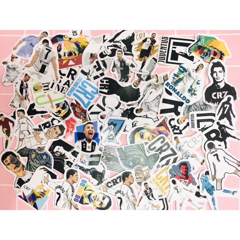 combo 30-60 sticker CR7 Cristiano ronaldo decal bóc dán/ hình dán Ronaldo