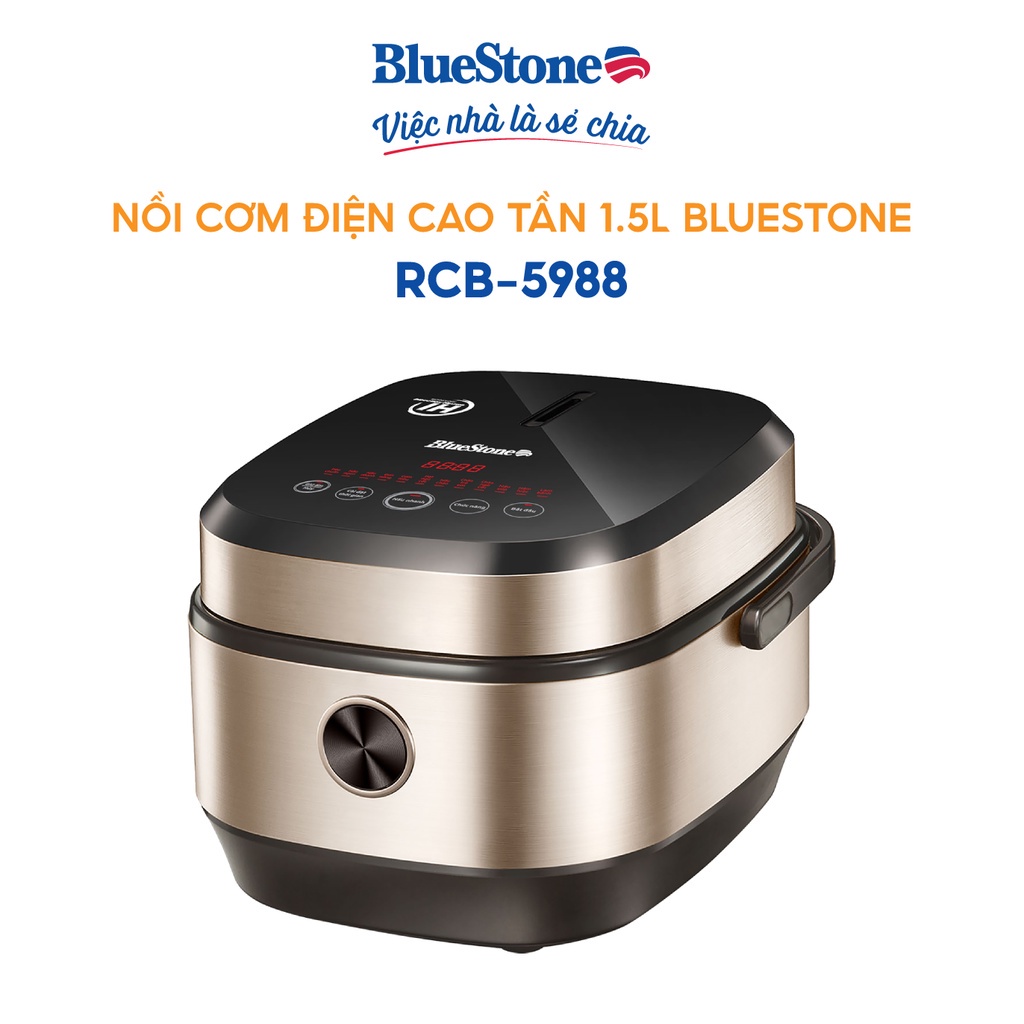 Nồi Cơm Điện Tử Cao Tần BlueStone RCB-5988,Lòng Niêu Siêu Dày, 1200W - 1.5 Lít, Bảo Hành Chính Hãng 2 Năm