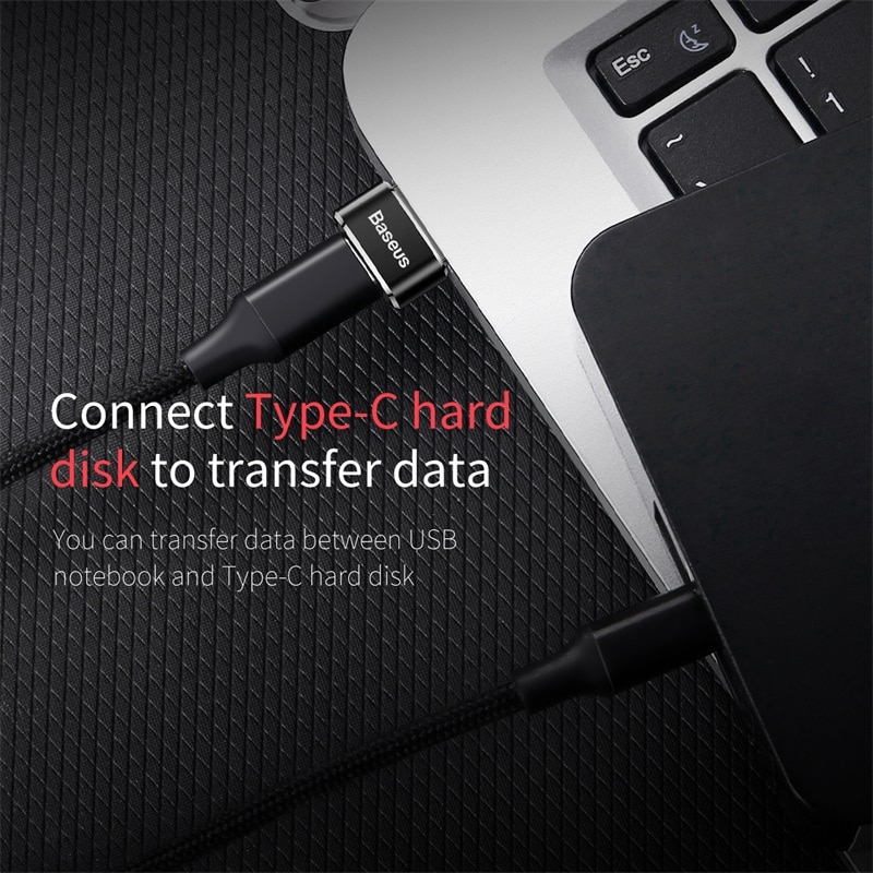 Đầu chuyển đổi Baseus từ cổng USB thành USB Type C OTG cho Samsung S10 Xiaomi Mi