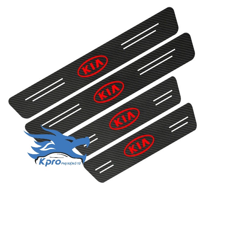 Bộ 4 miếng decal vân carbon chống trầy bậc bước cửa ô tô  - Hàng Kpro chất lượng cao