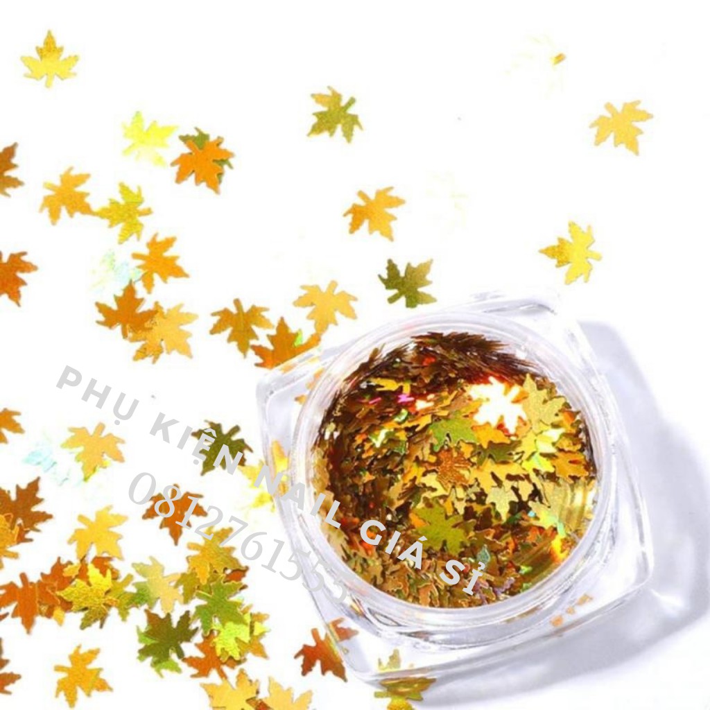 Nhũ lá phong ẩn nail trang trí móng