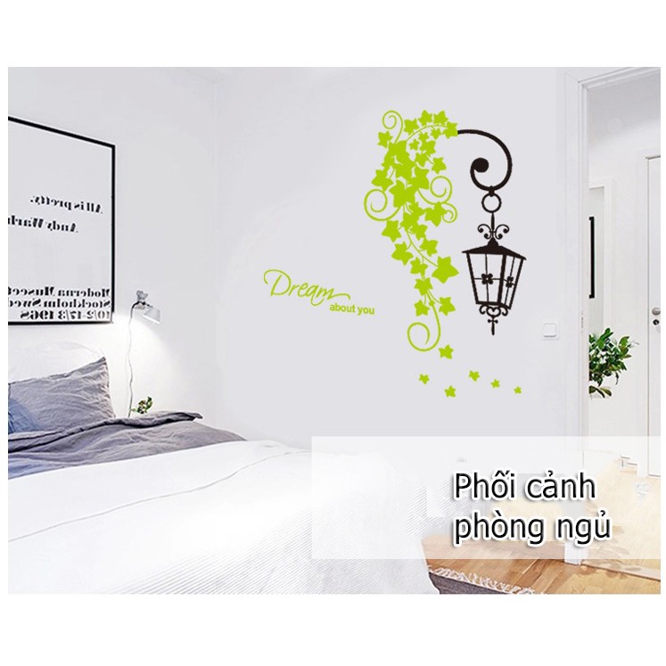 Decal dán tường [FREESHIP] Chùm lá xanh trang trí nhà cửa đẹp