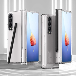 Ốp điện thoại mặt kính có ngăn đựng bút cảm ứng cho samsung galaxy z fold 4 5g z fold 2 3 4 z 4