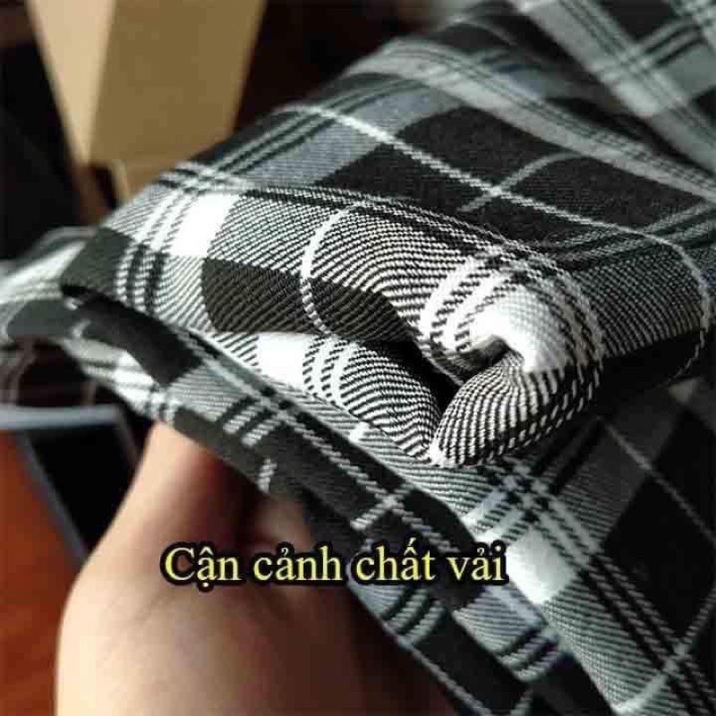 Quần Kẻ Nữ Ống Rộng Cạp Chun Caro Lưng Cao Dáng Rộng Ống Suông Vải Dày  Màu Hot Hit