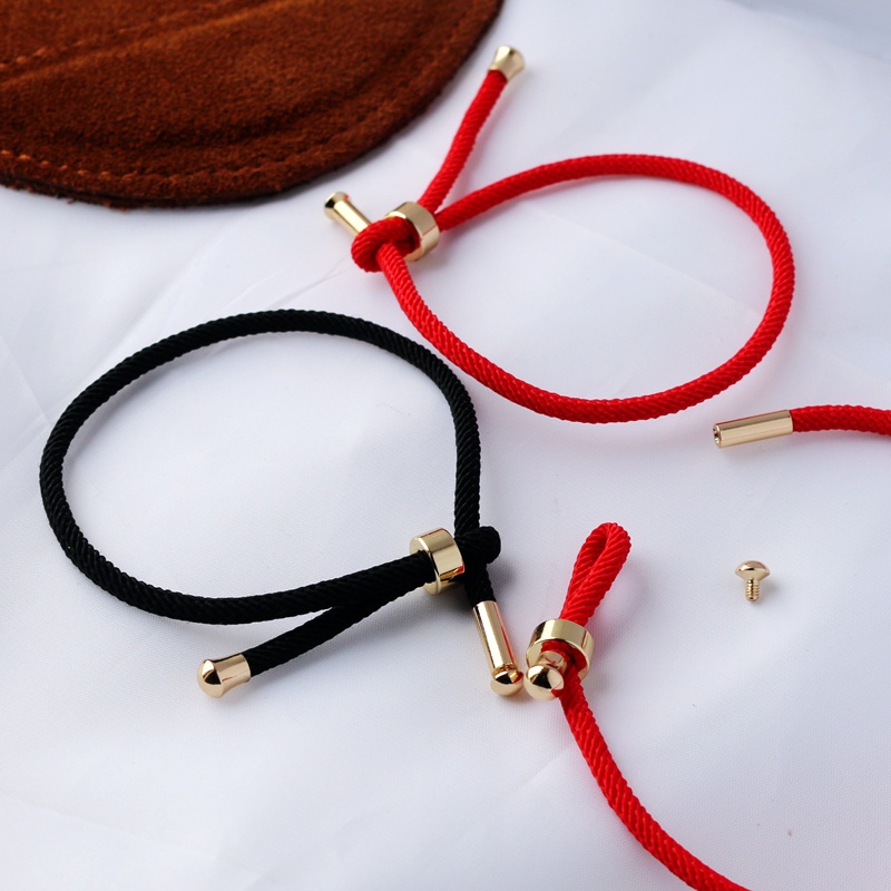 Vòng Tay Dây Thừng Cotton Bện Màu Đỏ Dễ Điều Chỉnh Thời Trang Unisex