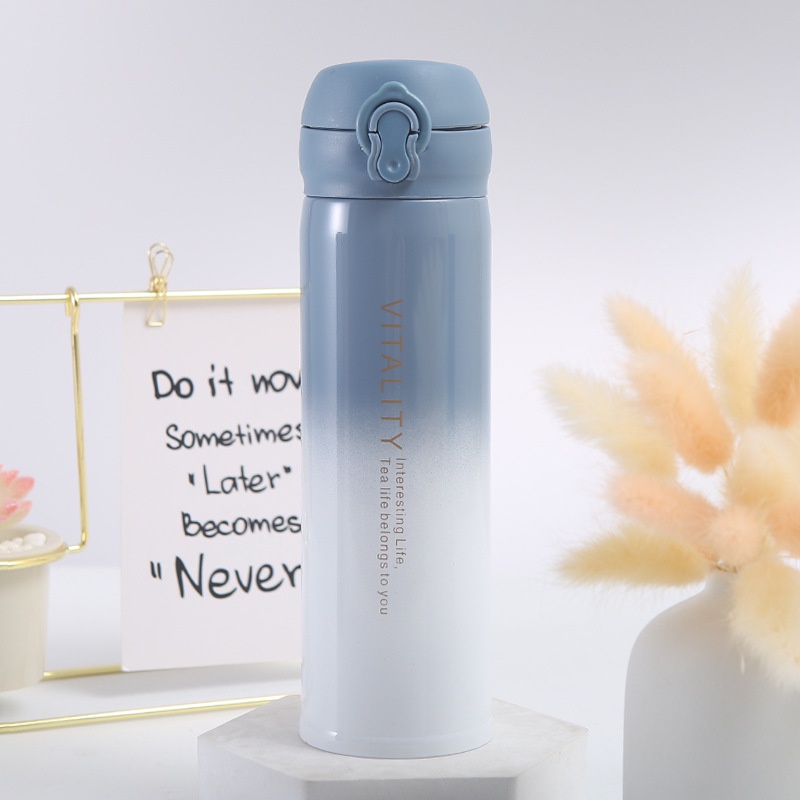 Bình Nước Giữ Nhiệt Bằng Thép Không Gỉ 304 Màu Gradient Thời Trang 500ml bình nước giữ nhiệt bình nước inox bình giữ nhiệt inox bình giữ nhiệt lock lock