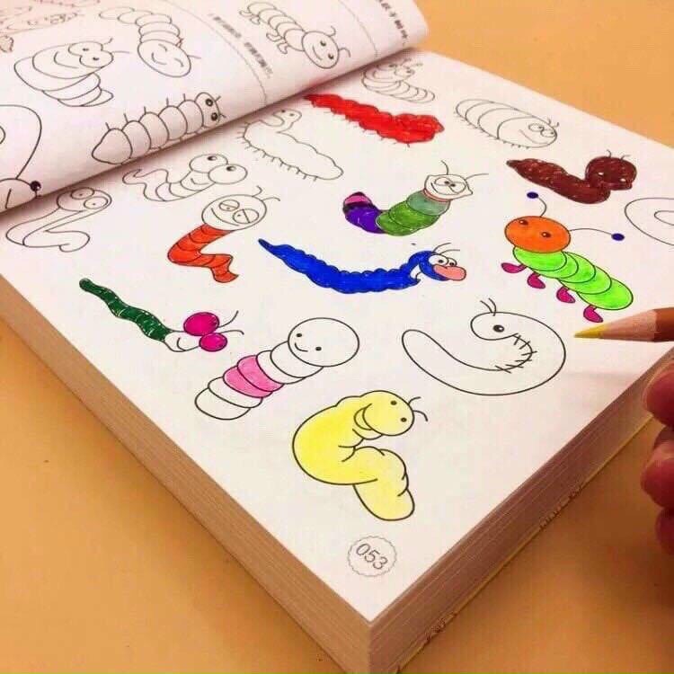 Sách tô màu 5000 hình cho bé tặng kèm bút màu