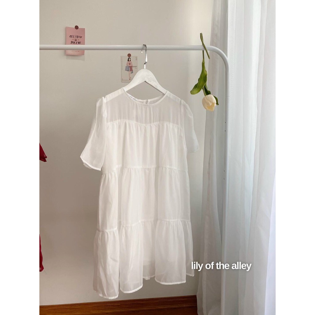 Váy Babydoll Tơ Oraganza 3 Tầng, Đầm Xuông Rộng Freesize Dễ Thương nana store hn