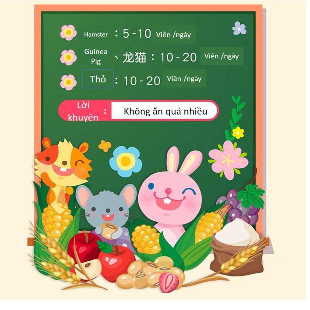 Snack rau củ quả Alice - thức ăn dặm cho Hamster, Thỏ, Bọ, Sóc Bông...