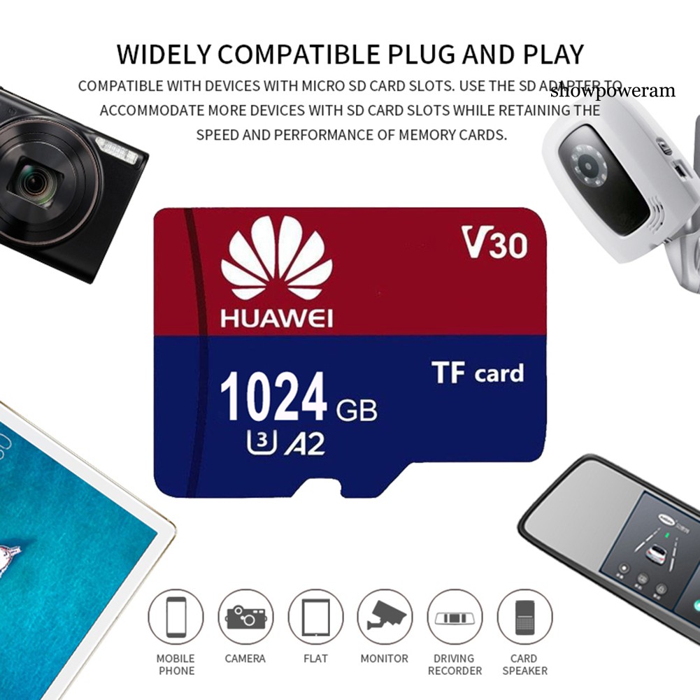 Thẻ Nhớ Micro Sp Hua Wei U3 512gb / 1tb Mini Tf Cho Điện Thoại / Máy Ảnh