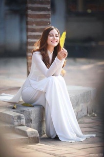 Áo dài lụa nữ sinh 2 tà chưa quần