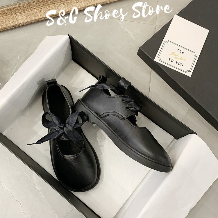 Tăng giá sau 100 đôi！！ Giày Mary Jane Da Cao 2CM Thắt Nơ Chất Lượng Cao Cho Nữ