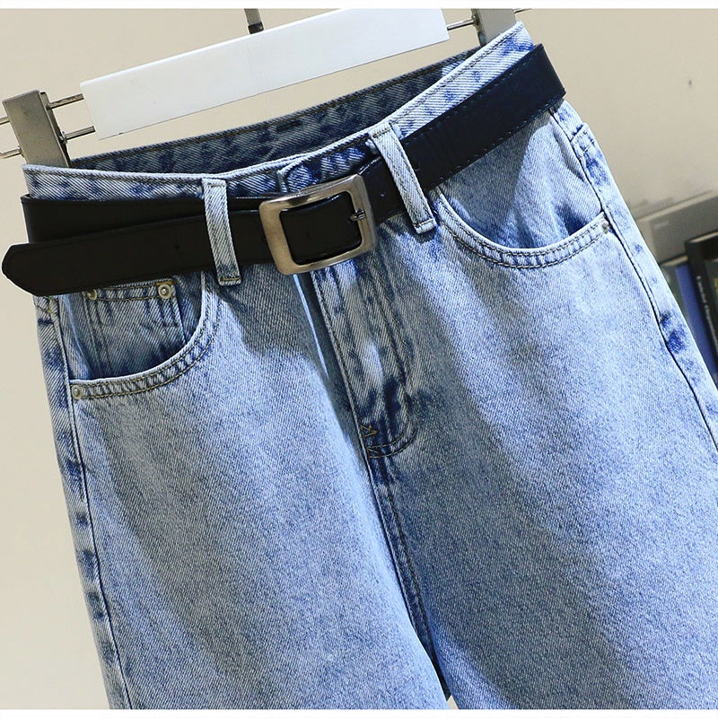 Quần Jean Lửng Ống Rộng Lưng Cao Phong Cách Hàn Quốc Thời Trang Mới Dành Cho Nữ 2022