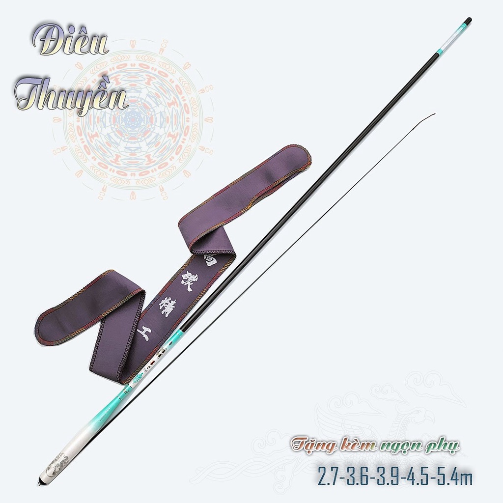 Cần câu đài Điêu thuyền 4H nhẹ thích hợp câu cảm giác - Tặng kèm 1 ngọn phụ