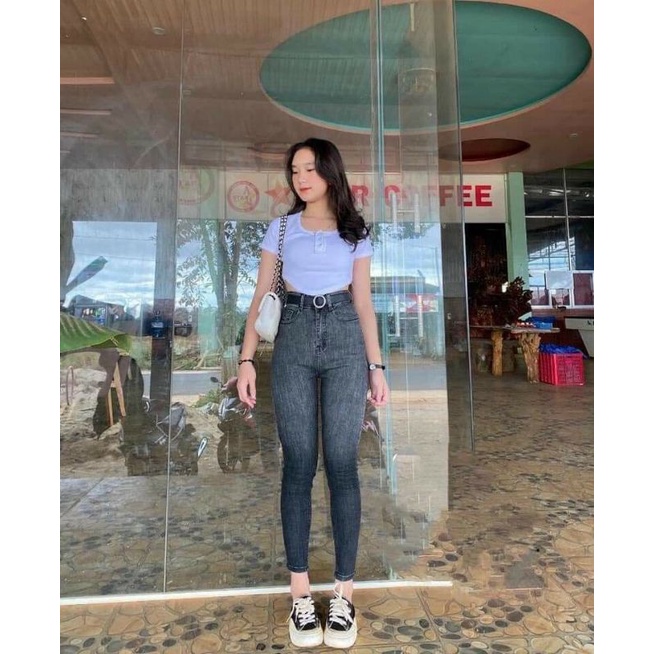 Quần Jean Bò Skinny Ôm Loang xanh, đen phối màu cực đẹp, chất jean co giãn mềm | BigBuy360 - bigbuy360.vn