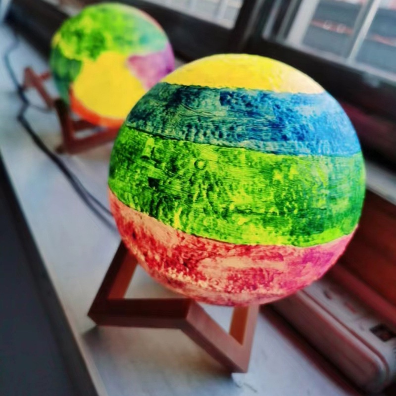 Đèn ngủ, đèn trang trí hình cầu có giá đỡ có thể tô màu sáng tạo