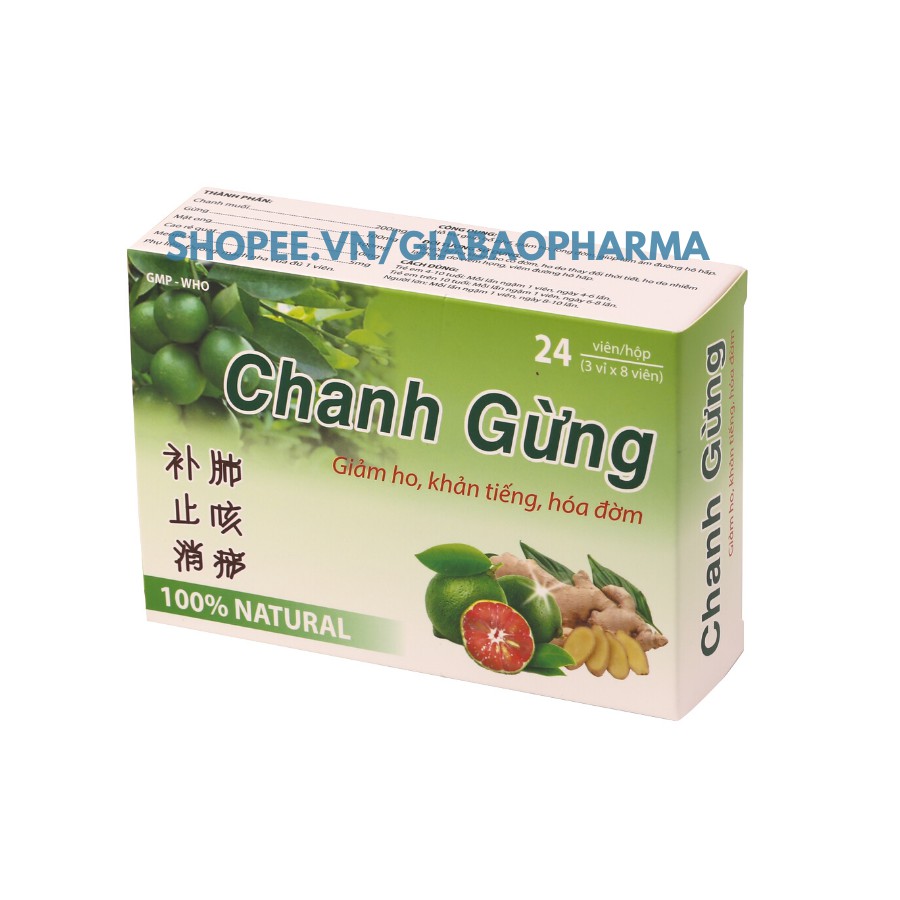 Kẹo ngâm ho Chanh Gừng giảm đau họng, khản tiếng, đau họng có đờm