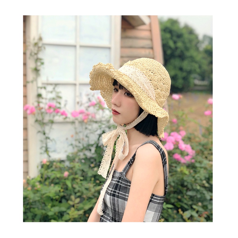 Mũ Cói Mềm Viền Ren Vinatge JMC02 Jussy Fashion Phong Cách Nón Cói Đi Biển Nơ Ren Có Size Cho Mẹ Và Bé Nhiều Màu Hot