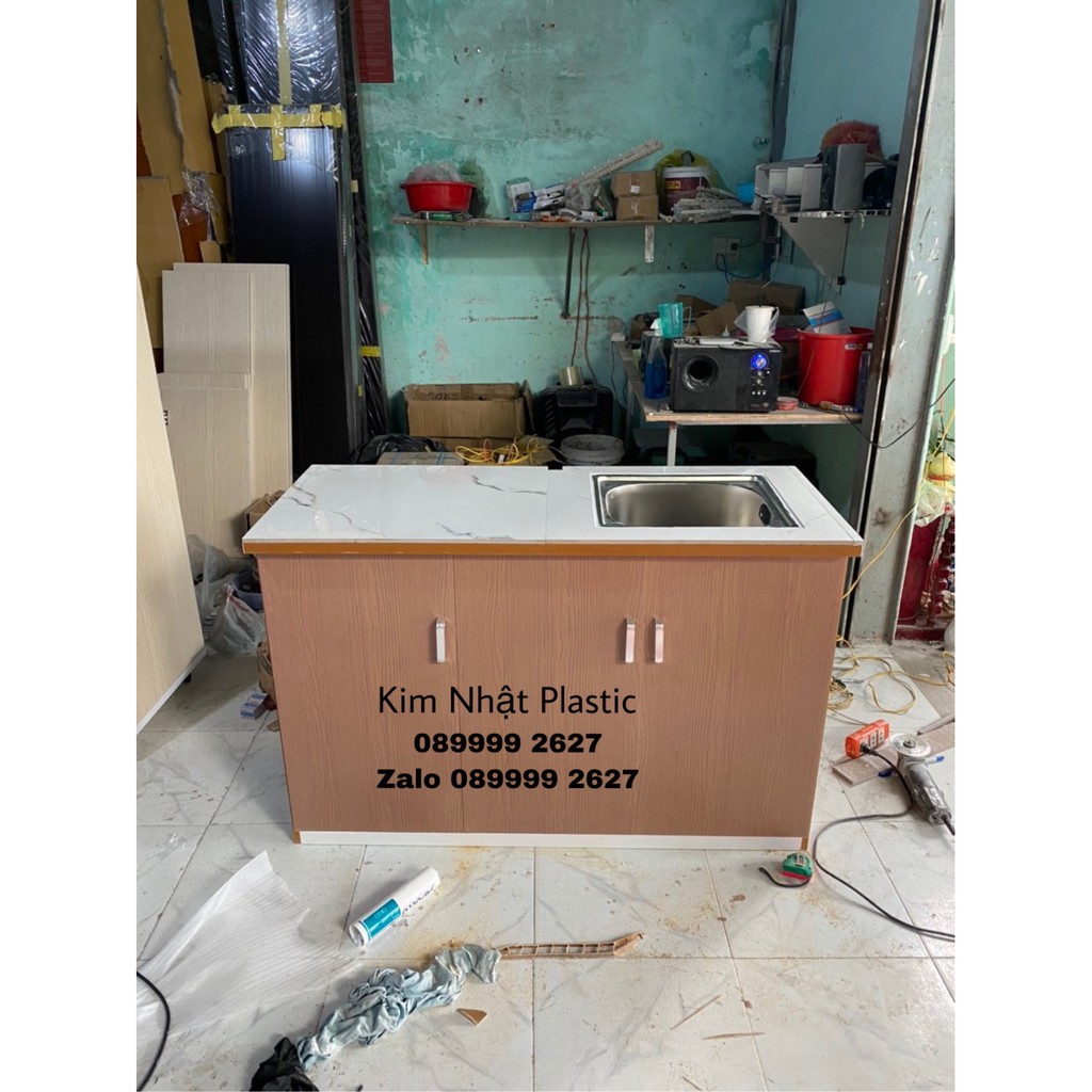 Tủ bếp mini nhựa Đài Loan có bồn rữa cực đẹp FREESHIP- 2 CÁNH 4 NGĂN