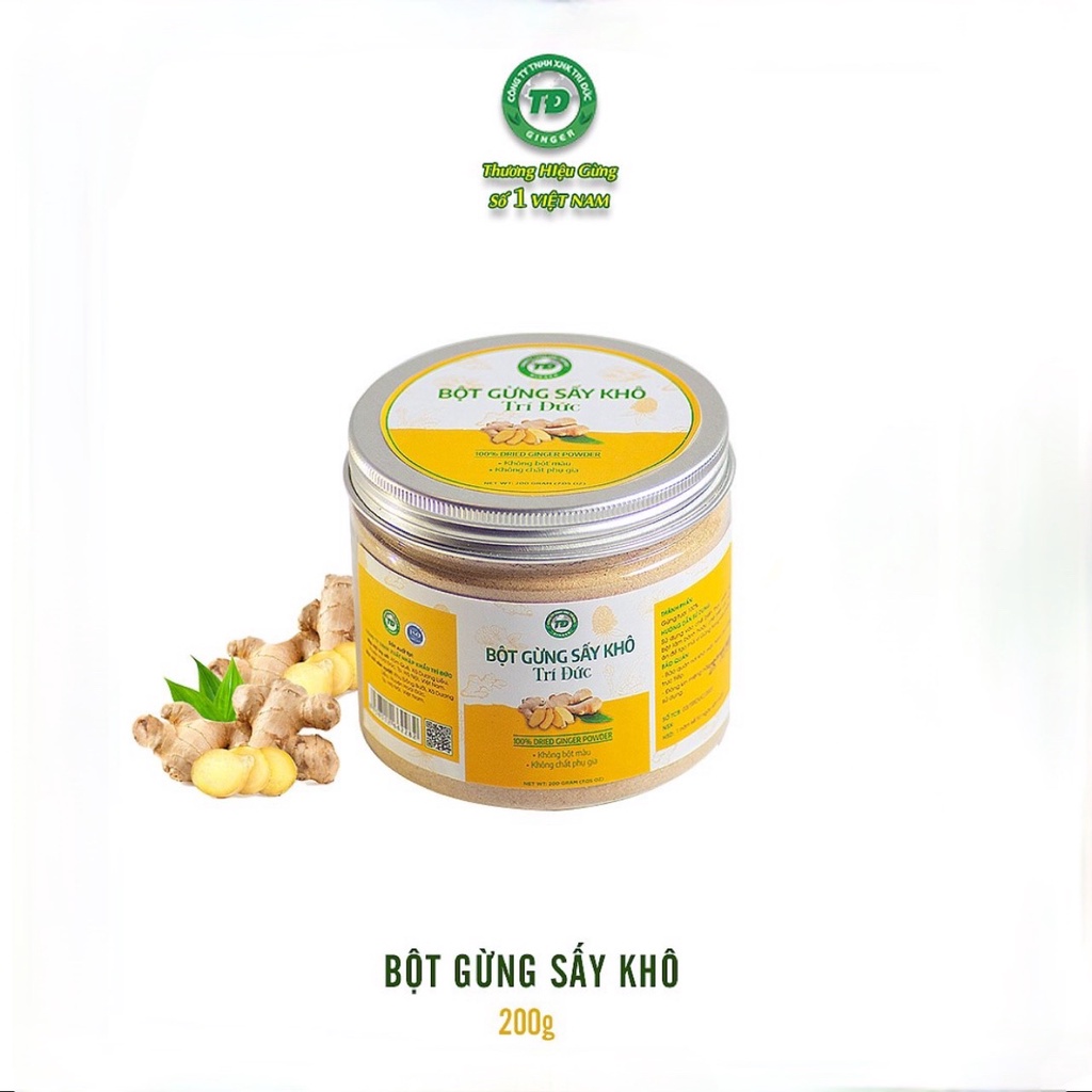 Bột Gừng Sấy Khô Tốt Cho Sức Khỏe Giảm Ho, Giảm Đau Đầu - Hũ 200gr