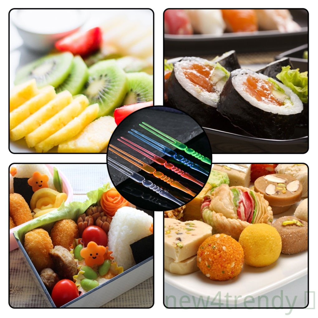 80 Nĩa nhựa 2 răng tiện lợi chuyên dùng ăn trái cây / salad / thực phẩm