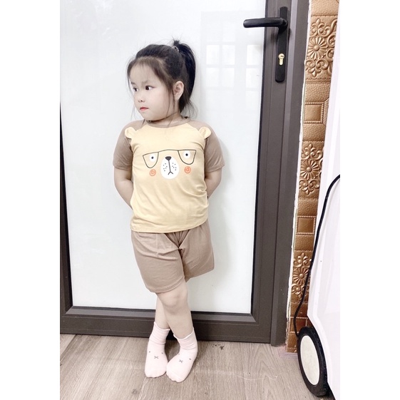 Bộ cộc thun lạnh hình thú Mimonri bé trai/bé gái (6-16kg)
