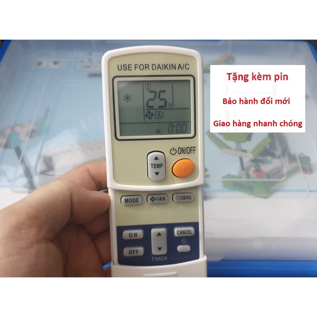 Điều Khiển Điều Hoà Daikin Thường 2 NÚT- Remote MÁY LẠNH DAIKIN TẶNG PIN VÀ BẢO HÀNH ĐỔI MỚI