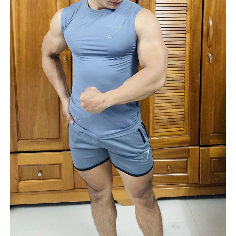 Áo Ba Lổ Gym Sát Nách Thun Lạnh Poly Co Giản 4 Chiều