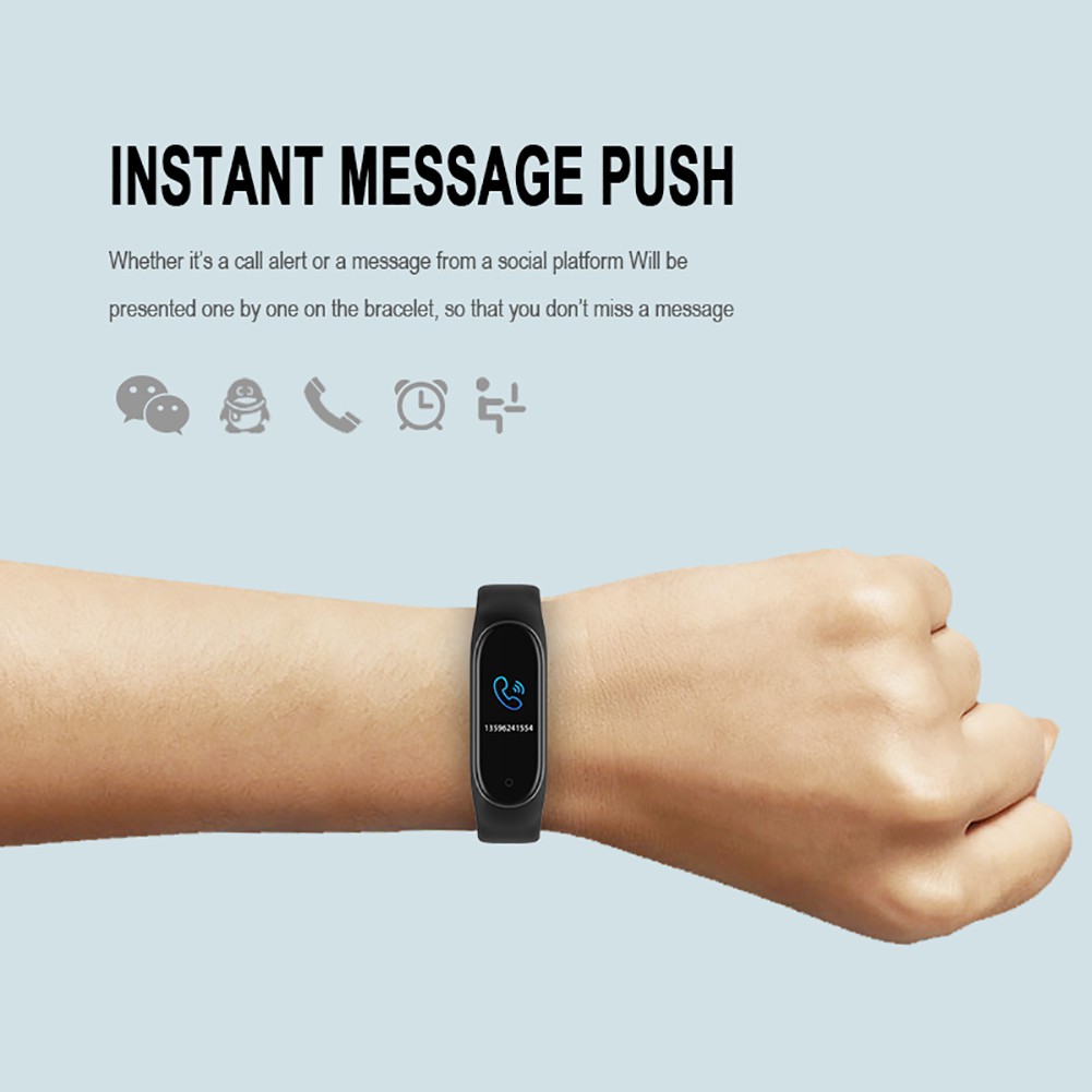 Heart Rate Blood Pressure Sleep Monitoring Sports Watch for M4 Smart Bracelet