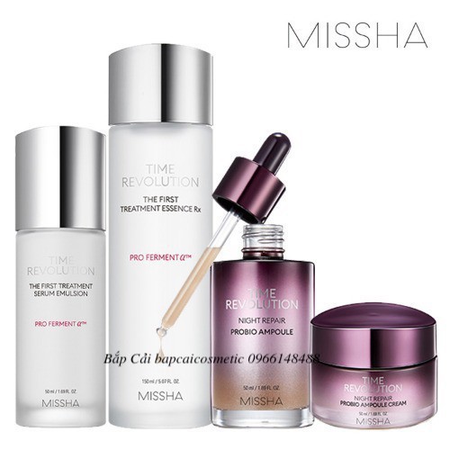 MBC Dòng dưỡng phục hồi, chống lão hóa và dưỡng trắng Misha Time Revolution Night Repair/ The first Treatment thanh lý