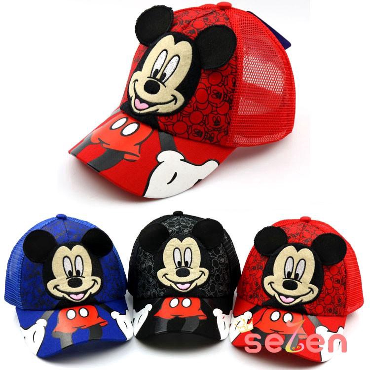 Nón phối lưới họa tiết chuột Mickey/Minnie dễ thương cho bé