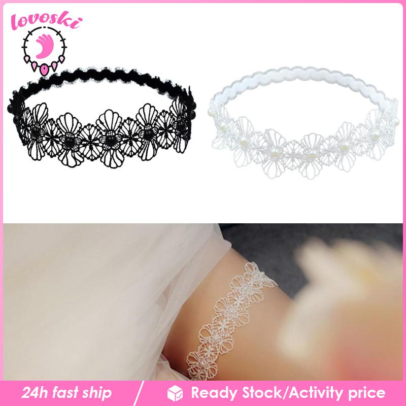 Vòng Ren Lưới Thêu Hoa Đeo Chân Cho Cô Dâu