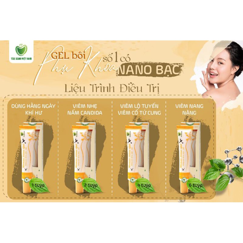 [MUA 1 TẶNG 1] Gel phụ khoa WOMAN SILVER GELDung dịch vệ sinh phụ nữ Nano bạc TÁO XANH VIỆT NAM  Tặng 5 xilanh