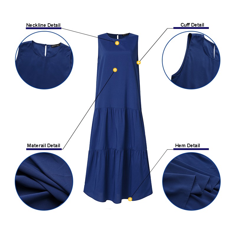 Đầm dài ZANZEA không tay thời trang cho nữ