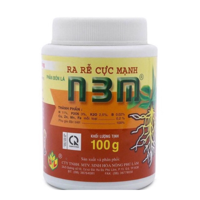 Phân bón lá kích rễ N3M lọ 100g, siêu ra rễ cho cây trồng lọ 100g