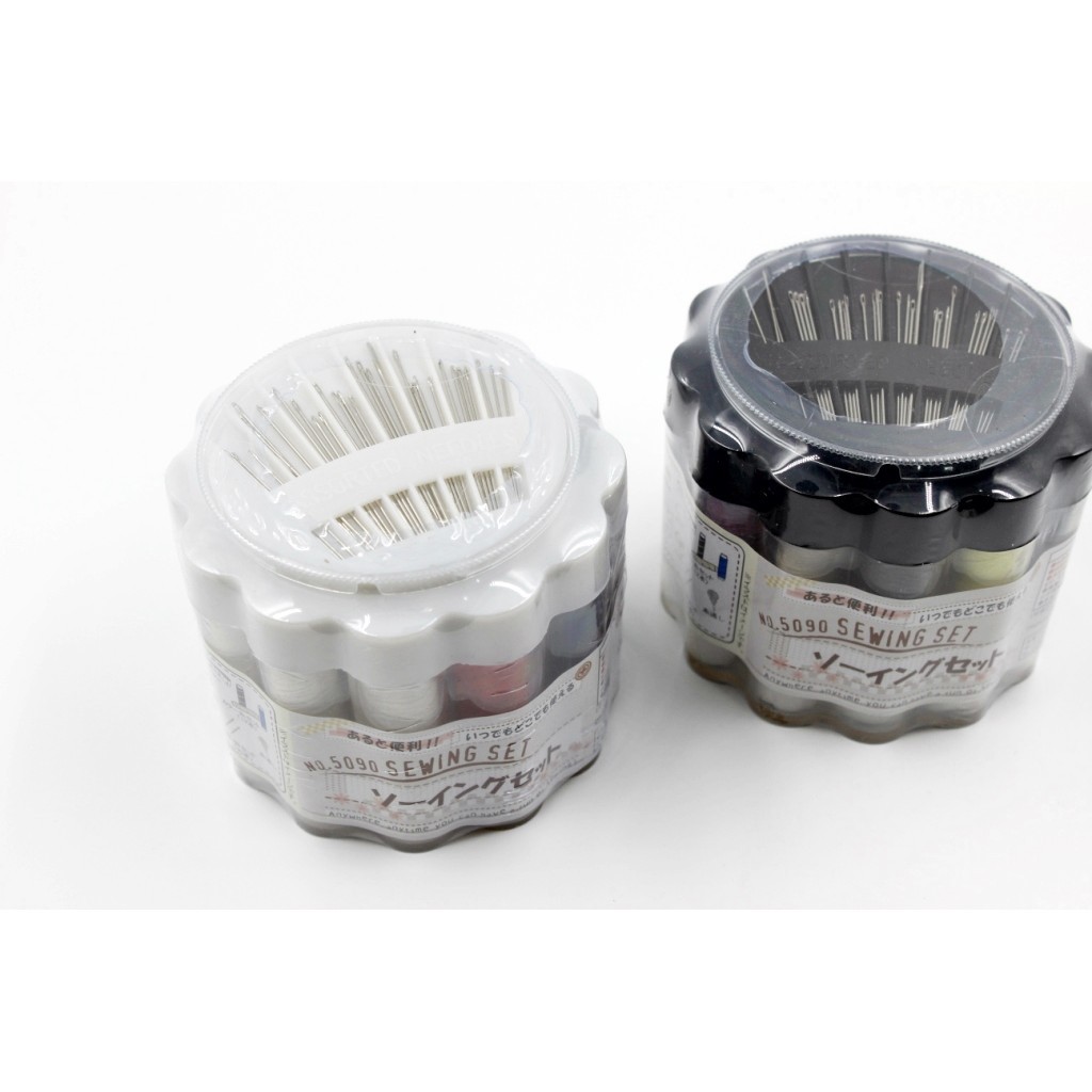Hộp kim chỉ Nhật Bản đa năng hộp tròn (kim, chỉ, kéo bấm, thước..) (TAnh)