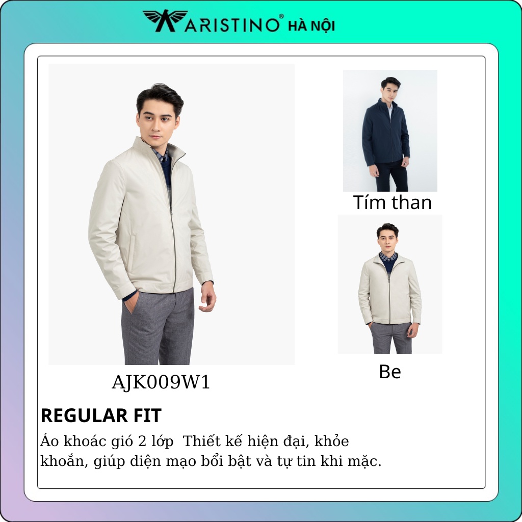 Áo khoác bomber ARISTINO  2 lớp cao cấp  AJK009W1)