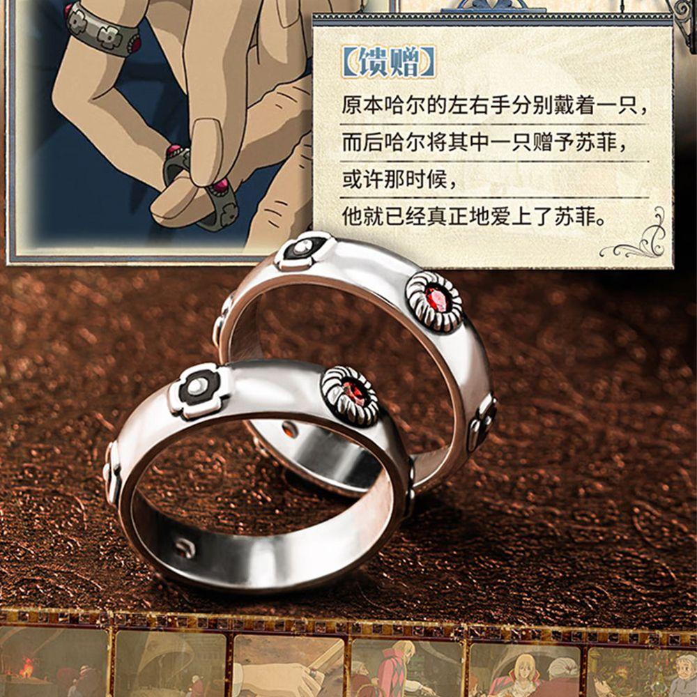Nhẫn Họa Tiết Lâu Đài Hayao Miyazaki Thời Trang