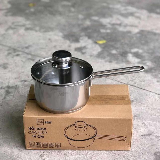 Nồi quánh bột inox 3 đáy FIVESTAR_nồi nấu cháo fivestar inox 12cm,14cm