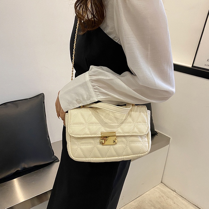 Túi Đeo Chéo Dáng Vuông Nhỏ Màu Trơn Thời Trang Cho Nữ